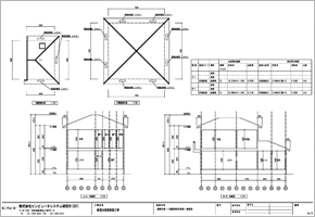 屋根伏図、小屋裏換気計算表、断面図